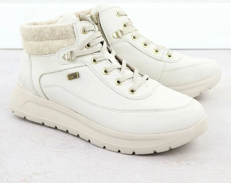 Çizme lëkure për femra Rieker Remonte D2V71-80, krem