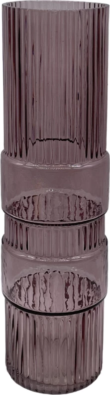 Vazo BAGUE, qelq, rozë, 8x8x29cm