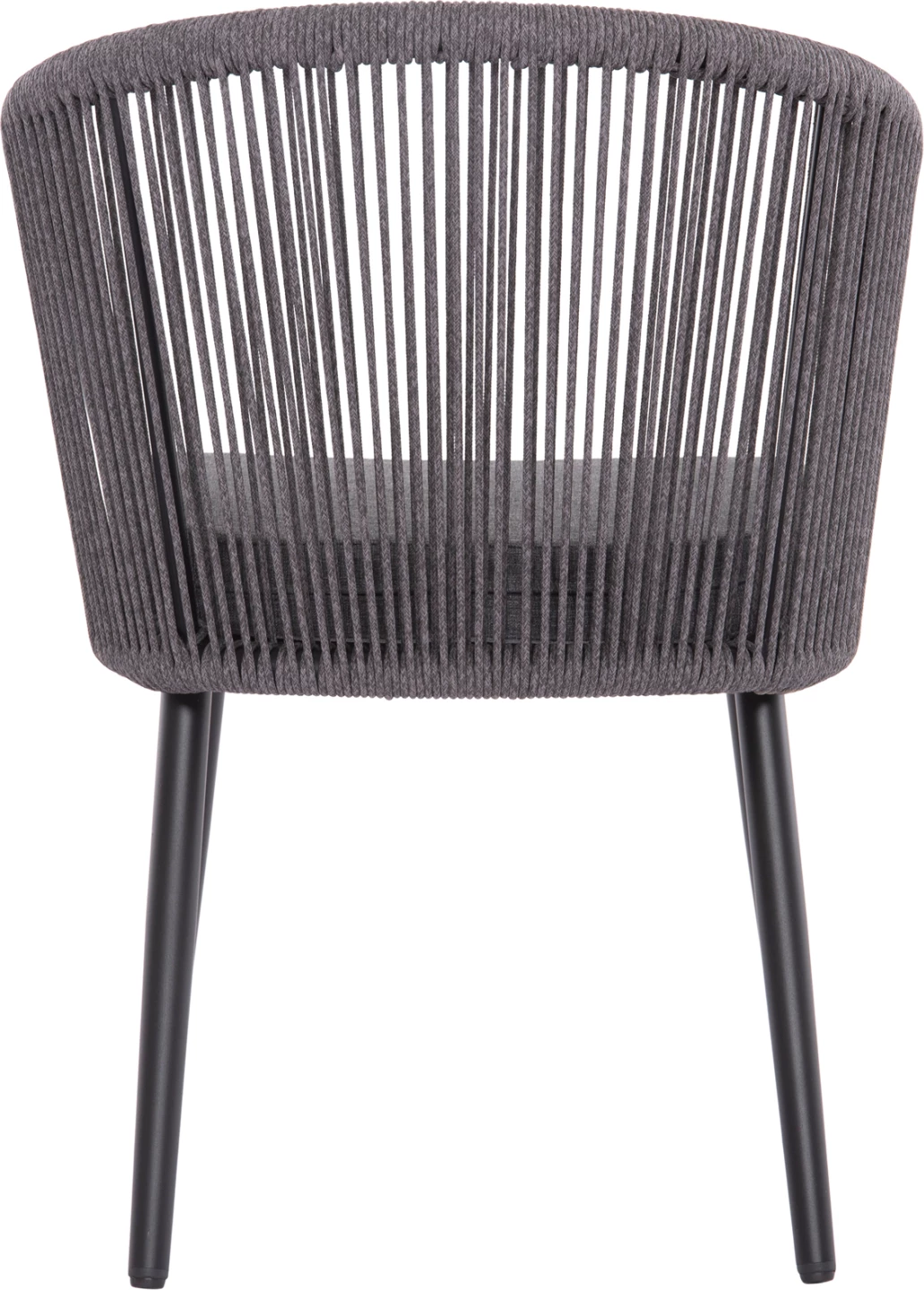 Karrige për ngrënie HARRIET FH5548.13 alumini, kornizë e zezë-antracit, litar P.E. & jastëk, 60x62x80.5H cm, set prej 4 copash