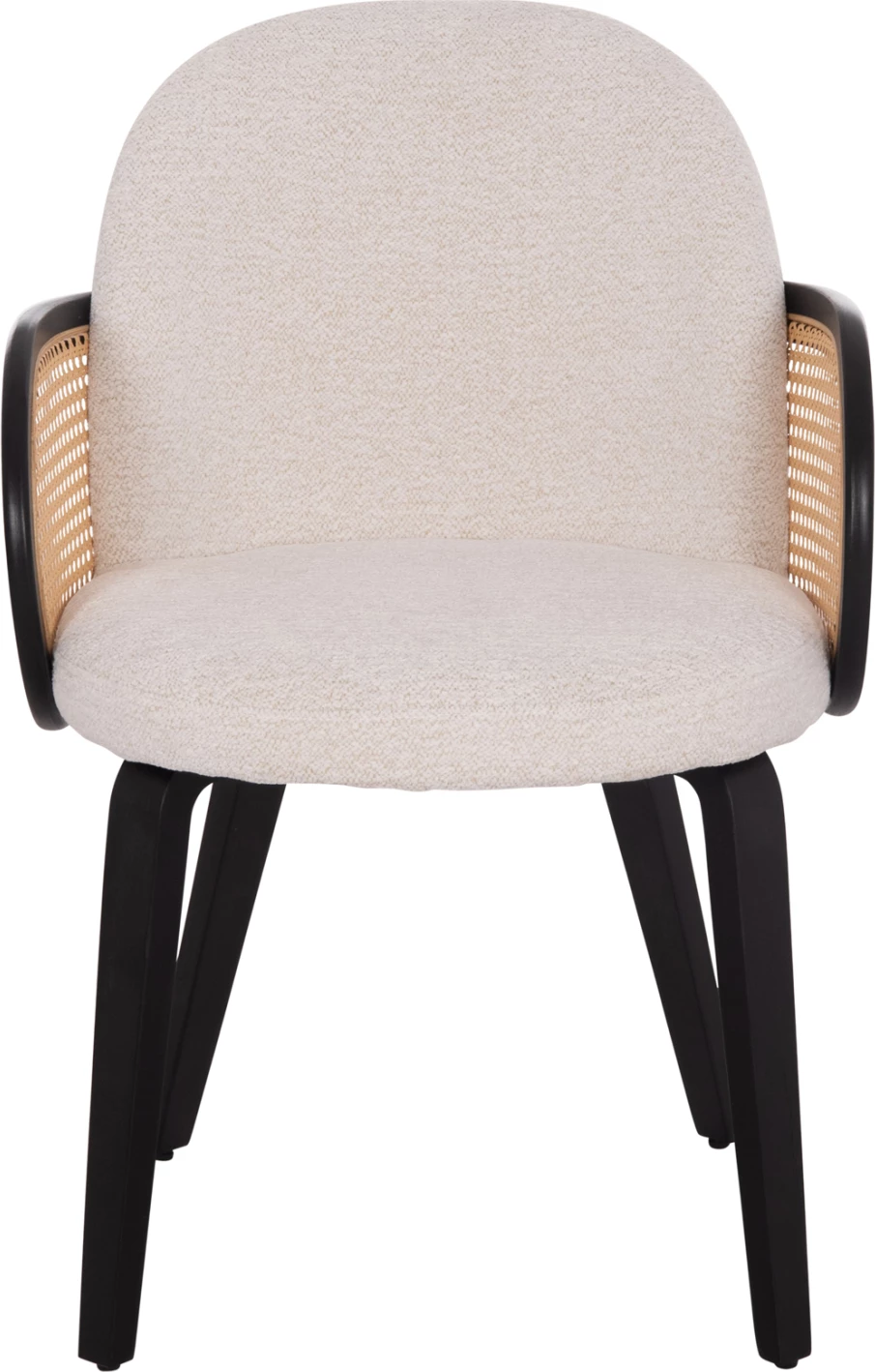 Karrige ngrënieje BECKER, dru i zi, pëlhurë ecru, FH18246.02, 54x62x79cm