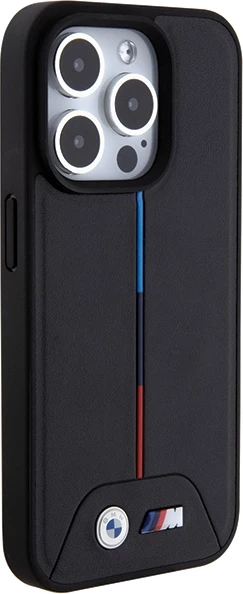 Mbështjellës BMW Quilted Tricolor MagSafe për iPhone 15 Pro, i zi