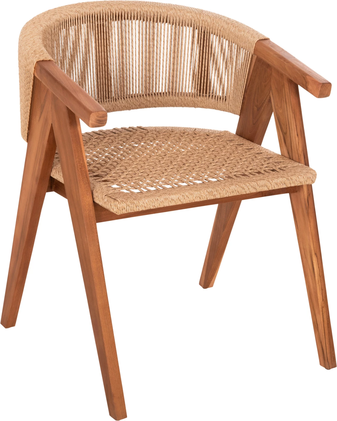 Karrige ngrënieje BRANN, dru tik natyral, litar sintetik, 62x58x77cm