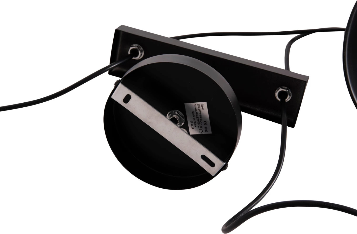 Llambë tavani me dy drita BELL, metal i zi, prizë bronzi, FH7531.11, 21.5x135cm