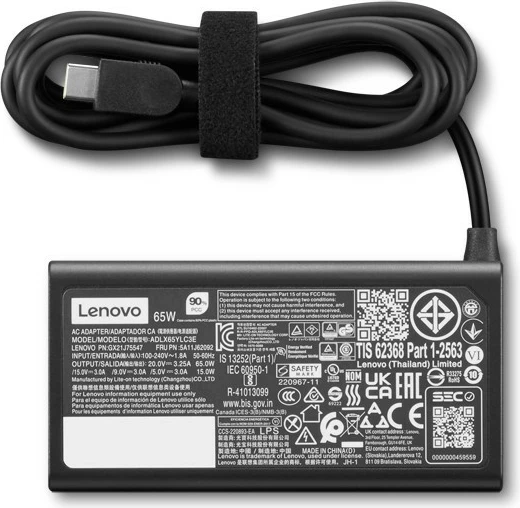 Adapter karikimi AC USB-C 65W, Lenovo, Gen 2, 4X21S91187, i zi