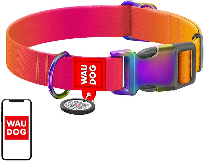 Qafore qeni Waudog, XL, rPET, me QR kod, portokalli