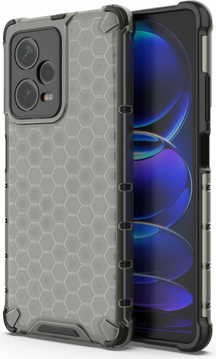 Mbështjellës Hurtel Honeycomb për Xiaomi Redmi Note 12 Pro+, i zi