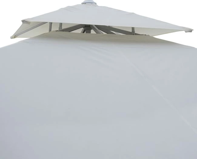 PROFESSIONAL ALUMINUM UMBRELLA FH6002 WHITE-ENHANCED VENTILATION-TELESCOPIC-4Χ4x2,95Hm