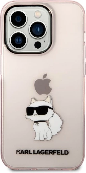 Mbështjellës Karl Lagerfeld KLHCP14LHNCHTCP për iPhone 14 Pro 6.1", hardcase, rozë