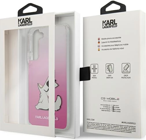 Mbështjellës Karl Lagerfeld Choupette Eat për Samsung Galaxy S22+, Rozë