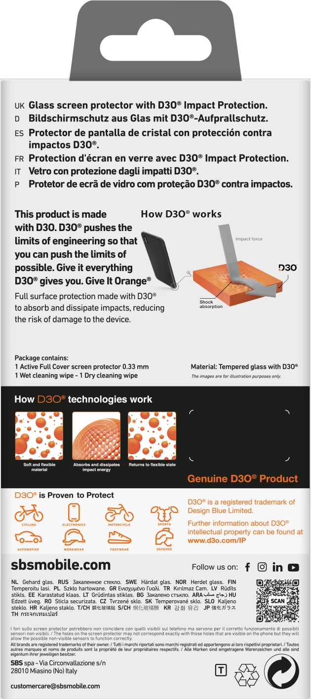 Xham i temperuar SBS D3O me kornizë për iPhone 16 Plus / iPhone 15 Plus
