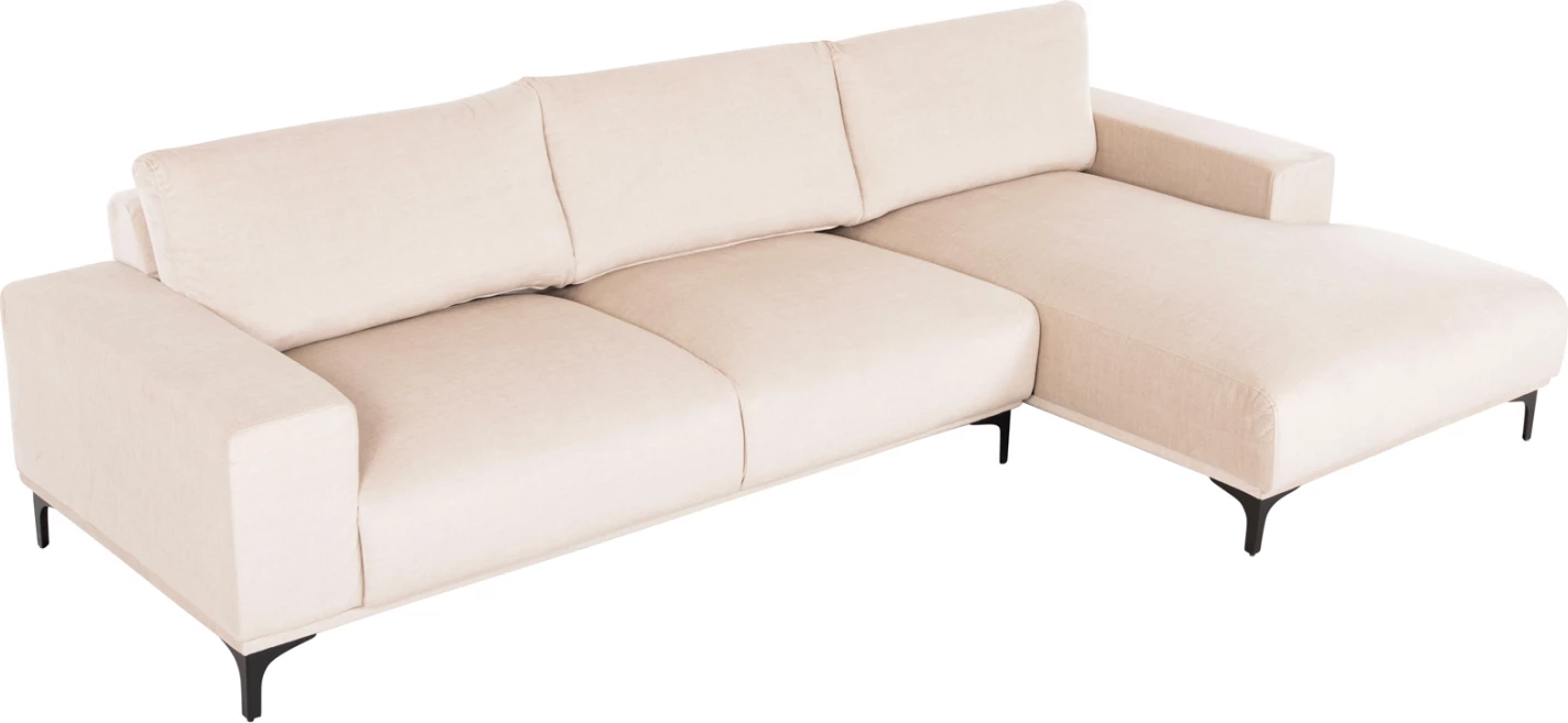 Divan qoshe (djathtas) NOA FH3278.01R pëlhurë ecru 288x90-157x67-80H cm