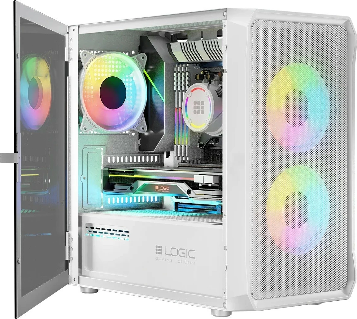 Kasë Logic Concept Portos ARGB Mini, Mini Tower, Micro ATX, e bardhë