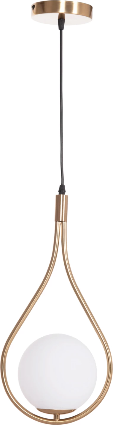 Llambë tavani varëse DROPLET, metalik, ngjyrë ari, glob i bardhë qumështi, FH7503.12, 23.5x12x147cm