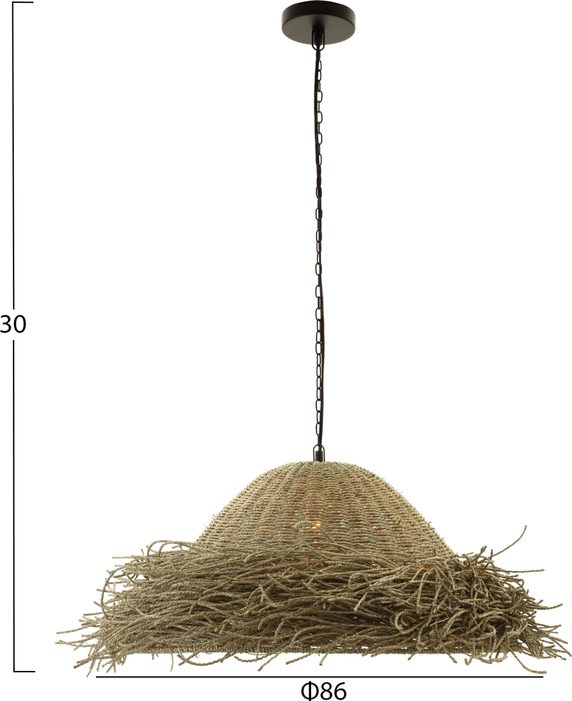 Llambë varëse tavani FH4347 prej barishte deti, ngjyrë natyrale, Φ72x30-140Hcm