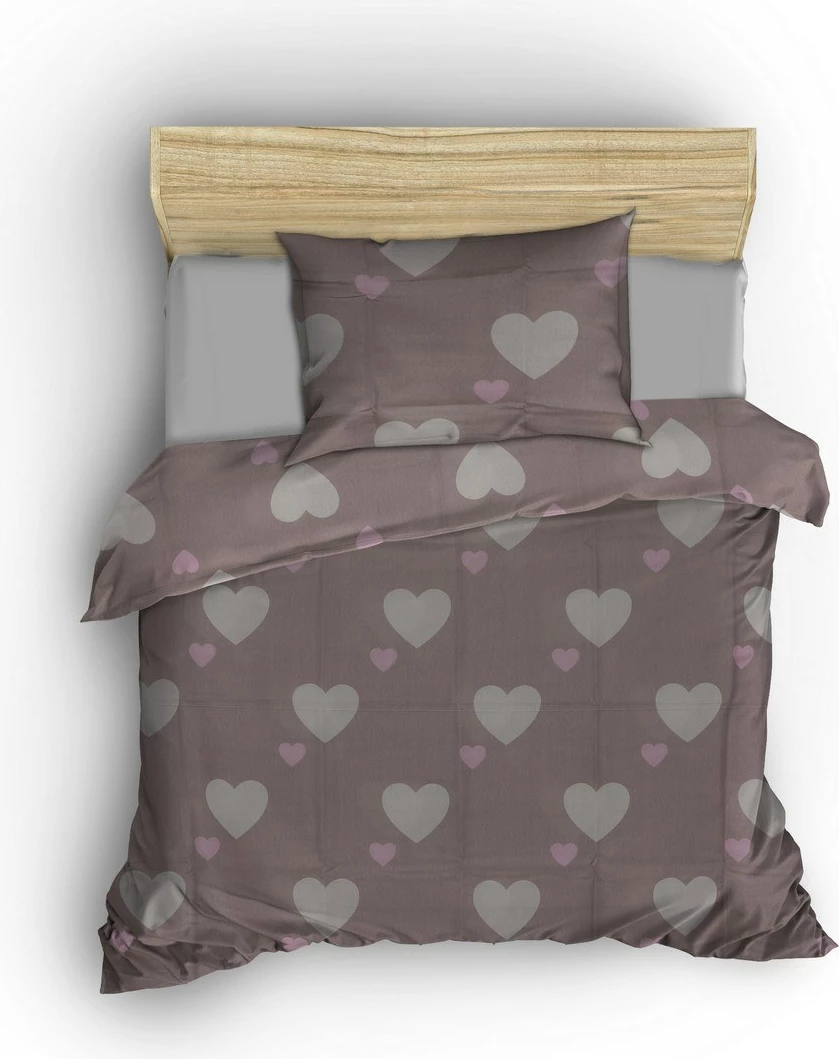 Set mbulesë jorgani për një person, L'essentiel, zemra, dusty rose