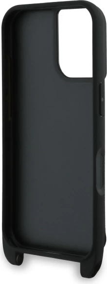 Mbështjellës Karl Lagerfeld Saffiano Karl&Choupette Metal Pin me rrip, për iPhone 16, Zi