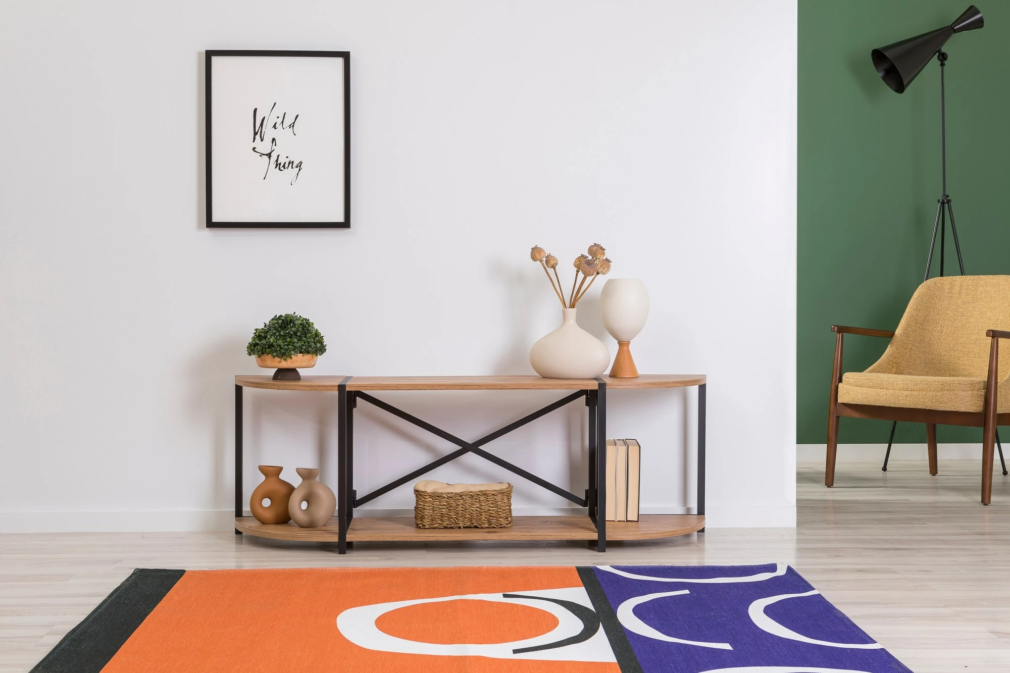 Komodë TV Skye Decor, Sky Rafix, ngjyrë Atlantic Pine dhe e zezë