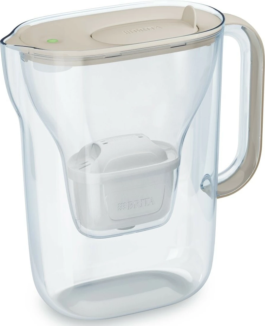 Kanarë filtrimi uji Brita Style Essential 2.4 L, Smart Light LED, set me 4 filtera Maxtra PRO Pure Performance, ngjyrë rëre