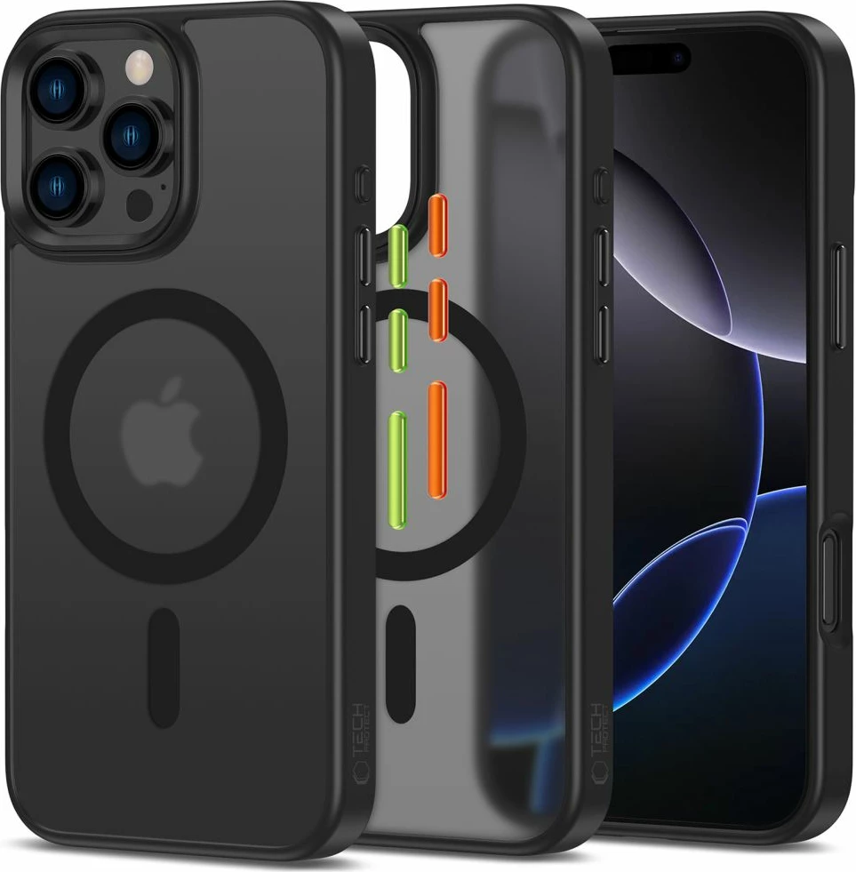 Mbështjellës Tech-Protect MagMat Magsafe për iPhone 16 Pro, 3-set, e zezë gjysmë-transparente