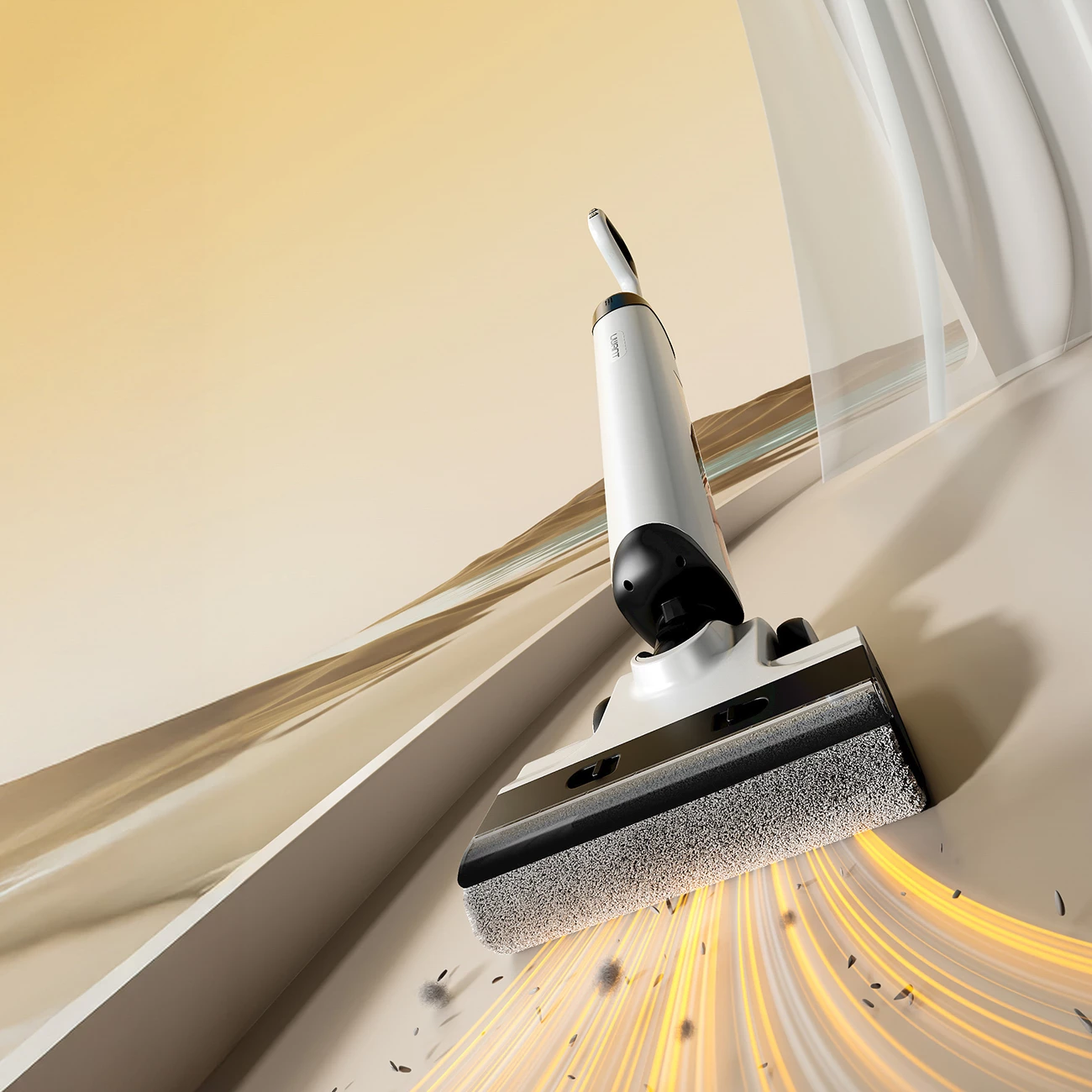 Fshesë elektrike në këmbë UWANT D700 me funksion larjeje dhe stacion karikimi, e bardhë