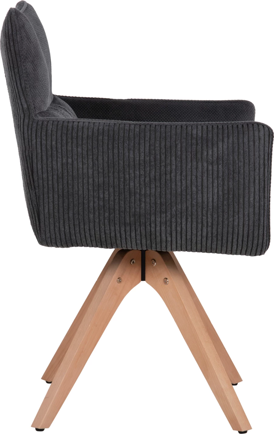 Karrige ngrënieje me krahë QUILL FH9843.03, pëlhurë gri, këmbë druri ahu, 61x57,5x91H cm., set prej 2 copë