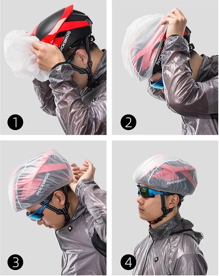 Mbulesë shiu për helmetë biçiklete, Rockbros 20001BK, material i papërshkueshëm nga uji, e lehtë, e zezë