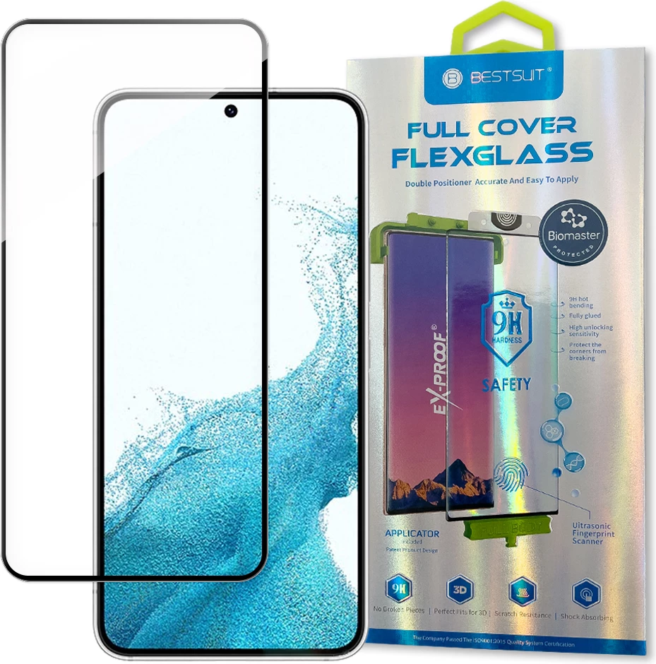 Xham mbrojtës Bestsuit 3D Edge Nano Flexi Glass për Samsung Galaxy S22, Transparent