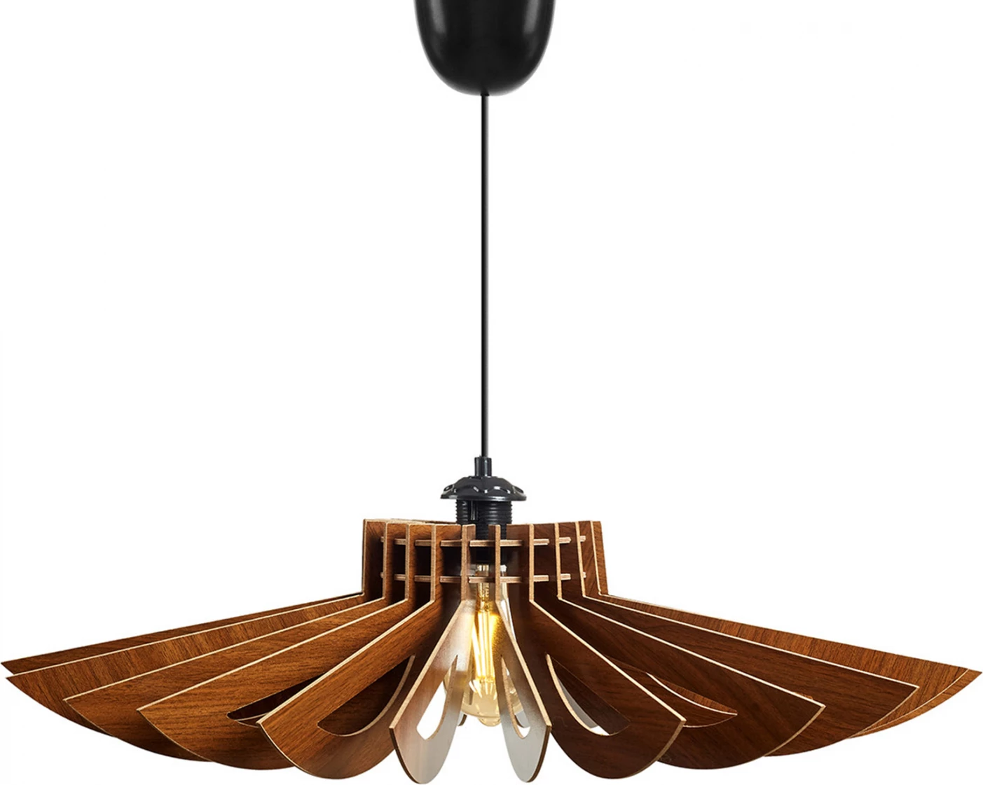 Llambë tavani prej druri, ngjyrë arre, FH7348.01, Φ68x50Υ cm