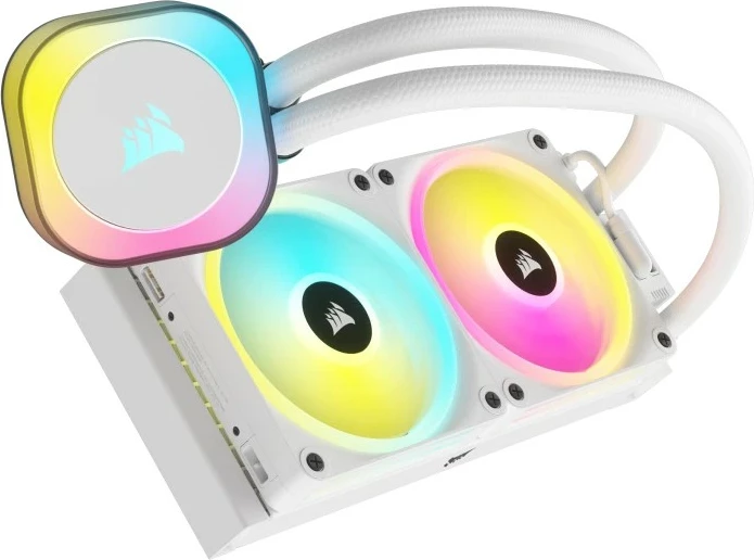 Ftohës hibrid Corsair H100i, 240mm, RGB, i bardhë