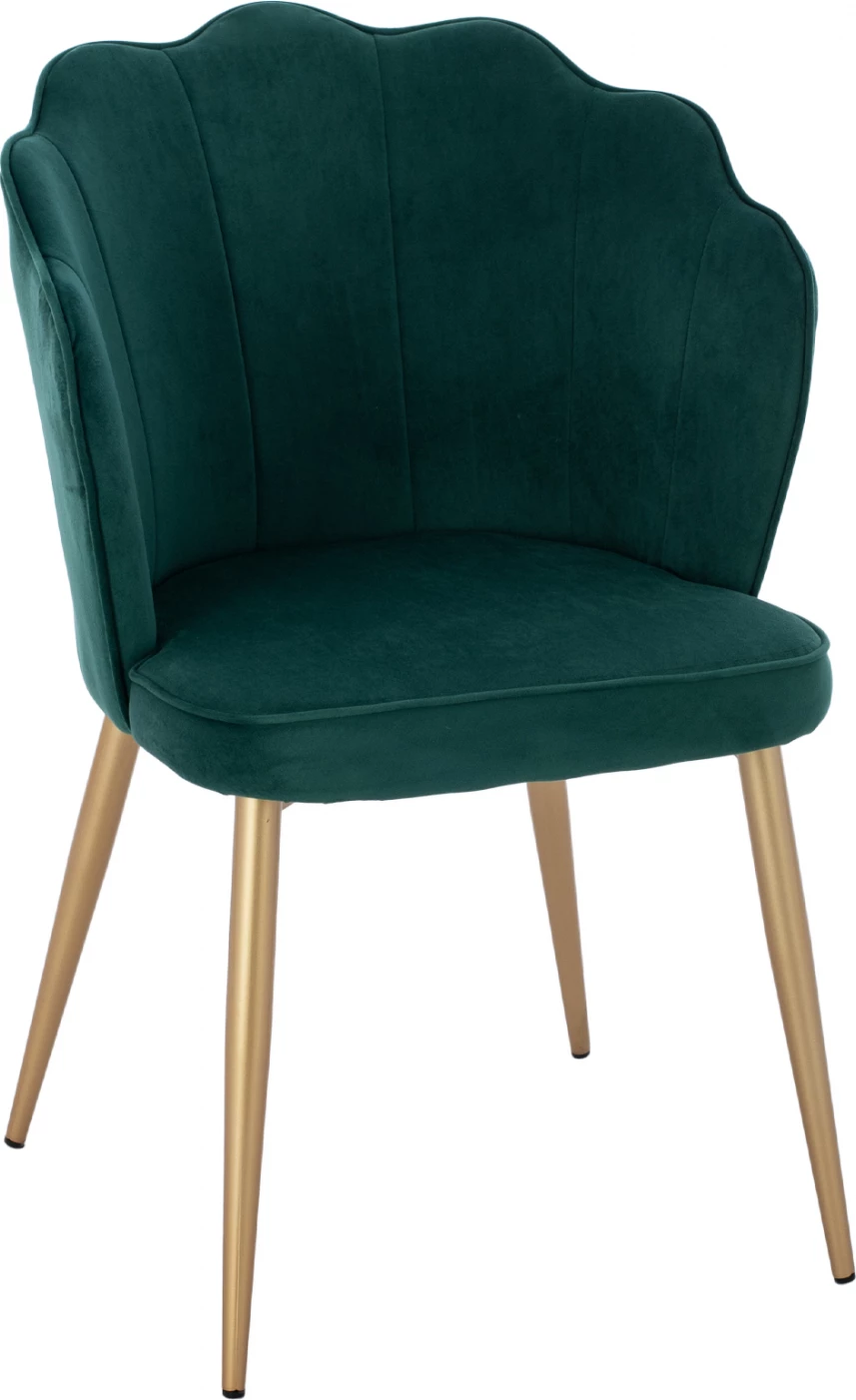 Karrige FH8737.03 kadife jeshile me kornizë metalike ari 48x48x85 cm., set prej 2 copë