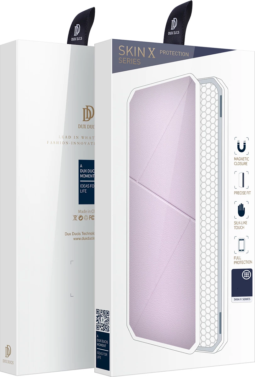 Mbështjellës Dux Ducis Skin X për Samsung Galaxy A73, me xhep për kartela, rozë