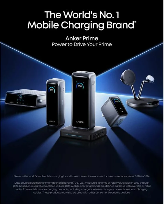 Powerbank Anker Prime 26,250 mAh 300W, gri