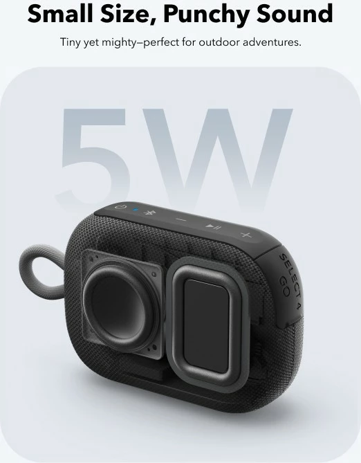 Altoparlant Bluetooth Anker Soundcore Select 4 Go A31X1011, 5W, 20 orë bateri, IP67, i zi