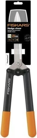 Gërshërë gardhi Fiskars PowerLever HS52, 54.4 cm, çelik, portokalli/zezë