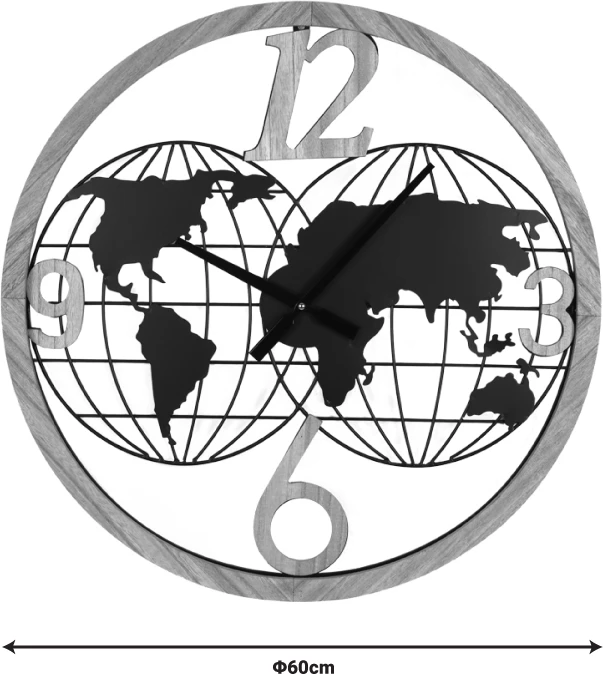 Orë muri Woglo Inart metal ngjyrë e zezë 60x3x60cm