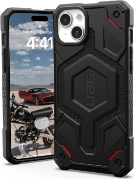 Mbështjellës UAG Monarch Pro për iPhone 15 Plus me MagSafe, Kevlar, Zi