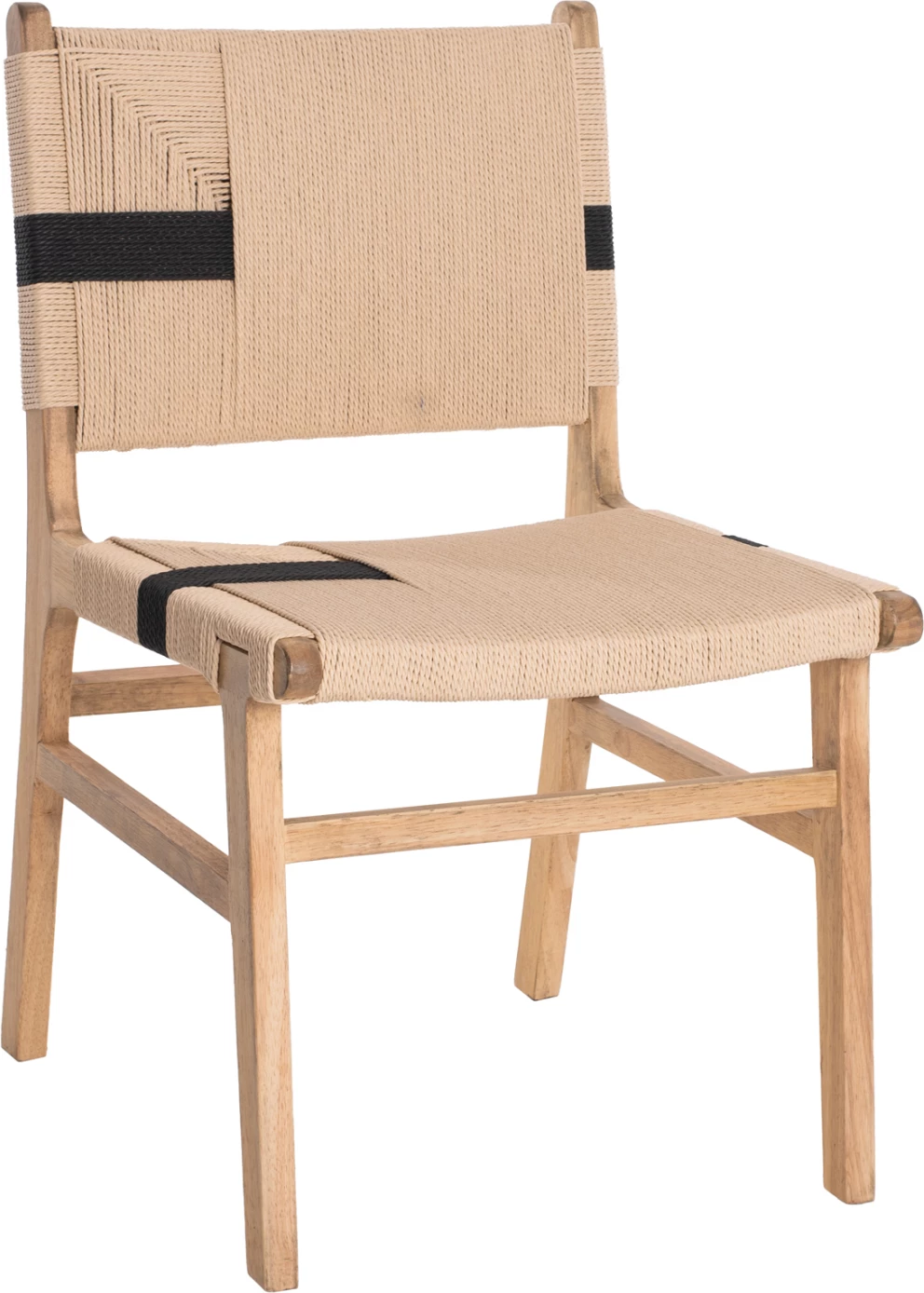 Karrige relaksuese, dru gome dhe litar, ngjyrë natyrale rustike, 50x60x88H cm, FH9323.01, set prej 2 copë