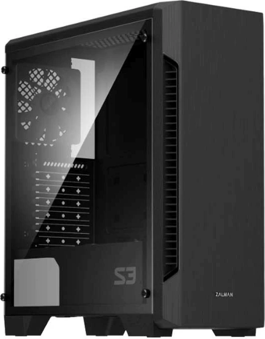 Kasë Zalman S3 TG, ATX Mid Tower, xham i temperuar, 3 ventilatorë, e zezë
