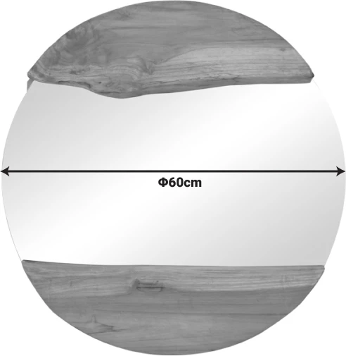 Pasqyrë Alkmen dru tik ngjyrë natyrale D60x4cm