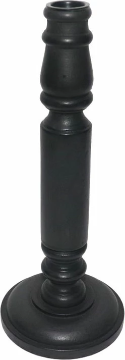 Mbajtës klasik për qirinj, dru, ngjyrë e zezë, 10x10x26cm