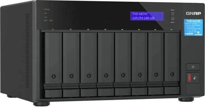 server NAS QNAP TVS-h874T-i7-32G, 8-bay, 32GB RAM DDR4, Thunderbolt 4, 2.5GbE, i zi
