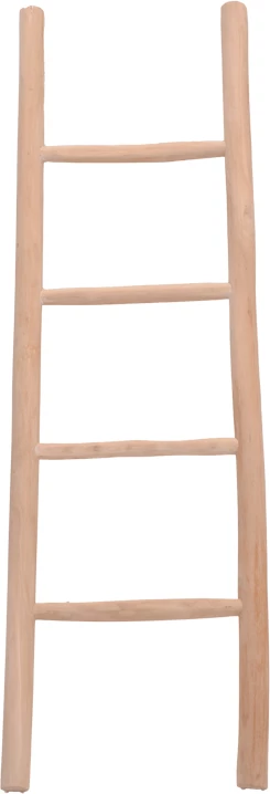 Shkallë dekorative, ngjyrë natyrale, dru teak, 45x6x150 cm