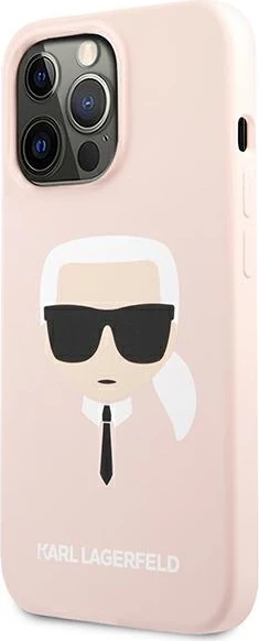 Mbështjellës Karl Lagerfeld Silicone Karl's Head për iPhone 13 Pro Max, Rozë