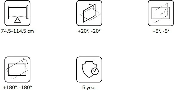 Mbajtëse tavani për projektor Neomounts CL25-550WH1, 35 kg, 74.5-114.5 cm, e bardhë