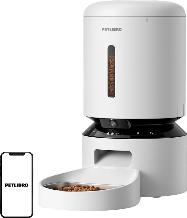 Shpërndarës ushqimi për kafshë Petlibro Granary PL-AF203-34W, 5L, me kamerë, i bardhë