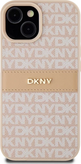 Mbështjellës DKNY Mono Stripe & Metal Logo për iPhone 15/14/13, Rozë