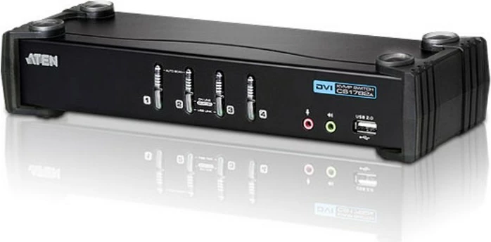 Switch KVM ATEN 4-portë USB DVI me audio dhe USB 2.0 Hub