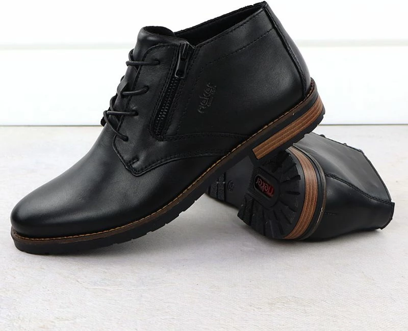 Çizme lëkure meshkuj Rieker 14609-00, të zeza