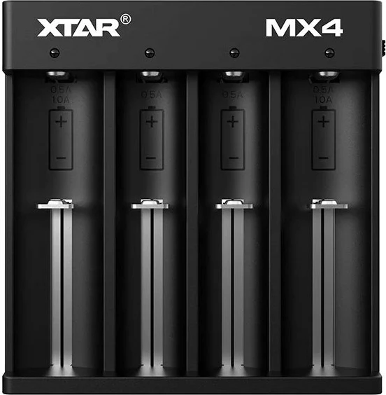 Karikues baterish XTAR MX4, universal, 4 vende, i zi