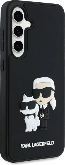 Mbështjellës Karl Lagerfeld 3D Rubber Karl&Choupette për Samsung Galaxy S24 FE, i zi